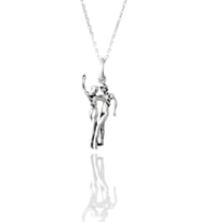 Silvari Silver Dans Eden Çift Parlak Unisex Tasarım 925 Ayar Gümüş Kolye