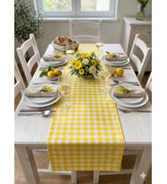 Massarelli Pötikare Serisi Dekoratif Kırmızı Polyester Runner 45*150cm (Sarı)
