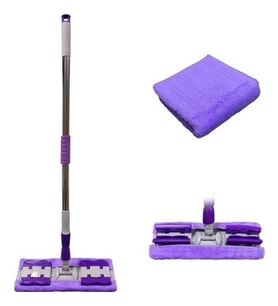 Sihirli Spin Mop Teleskopik Çok Amaçlı Mop +1 Bez Hediyeli - Mor