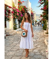 Kadın El Yapımı Çapraz Omuz Çantası(Açık kahve)