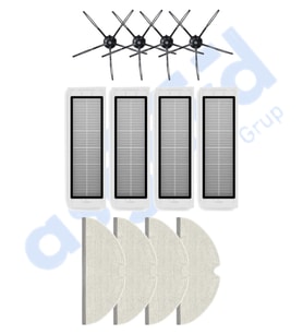 ROBOROCK  S50 – S55 –S5 MAX – S6 – S6 MAXV Uyumlu 4 Yan Fırça 4 Filtre 4 Mop PKT-iasgf0000700