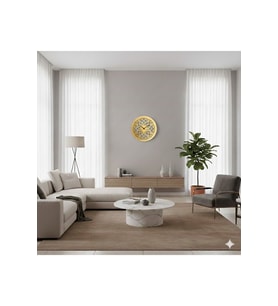 AS TASARIM LAZER NEXUS MODERN DUVAR SAATİ DEKORASYON 45 cm GOLD