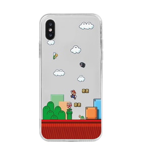 Iphone XS MAX Uyumlu Süper Mario Tasarımlı Şeffaf Telefon Kılıfı