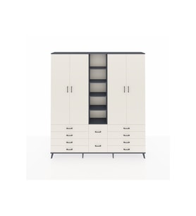 Arges Gardrop 9 Raflı 10 Çekmeceli 2 Askılı 220x30x243 Antrasit-Aytaşı