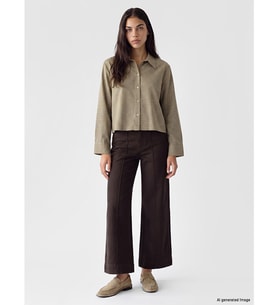 LCW Modest Kahverengi Wideleg Kadın Jean Pantolon