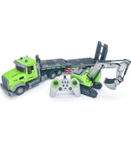Uzaktan Kumandalı Şarjlı İş Makinası Taşıyan Tır İkili Kontrol Edilebilir RC Set