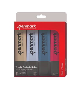 Penmark Fosforlu Kalem 4 Renk Set TROPİK  (Mint Yeşili)