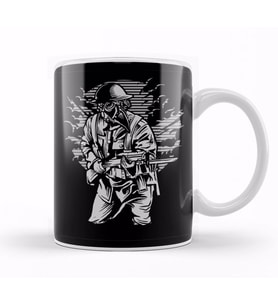 Steampunk Style Soldier Kupa Bardak Porselen