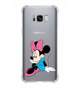 Samsung Galaxy S8  Köşe Korumalı Antişok Kapak Minnie Mouse Tasarımlı Şeffaf  Kılıf