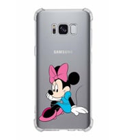 Samsung Galaxy S8  Köşe Korumalı Antişok Kapak Minnie Mouse Tasarımlı Şeffaf  Kılıf