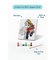 İtfaiyeci Boyama Tuvali – Şövalesiz Boya Seti 20x20