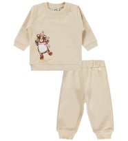 Civil Baby Bereli Ayıcık Baskılı 6-18 Ay Takım - Bej