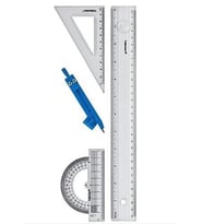 Cetvel Seti Pergelli Cetvel Takımı 30 Cm Çizim Takımı