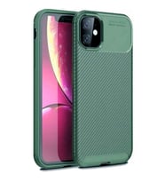 Apple iPhone 11 Pro Karbon Desenli Negro Silikon Kılıf (Yeşil)