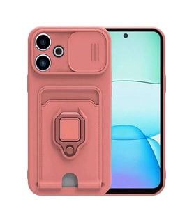 Redmi 13 4G Kılıf Zuma Kartvizitli Yüzüklü Silikon - Pembe