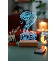 Özel Tasarım Yılan 3D 16 Renk Dekoratif Led Lamba