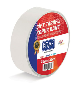 Kraf Çift Taraflı Köpük Bant 25 mm x 5 mt 