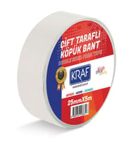 Kraf Çift Taraflı Köpük Bant 25 mm x 5 mt 
