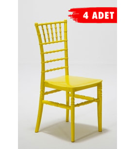 4 Adet Soho Sarı Sandalye / Balkon-Bahçe-Mutfak