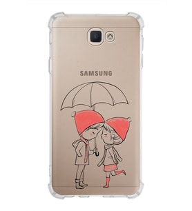 Samsung Galaxy J7 Prime 2  Köşe Korumalı Antişok Kapak Aşk Tasarımlı Şeffaf Silikon Kılıf