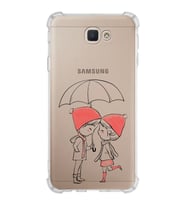 Samsung Galaxy J7 Prime 2  Köşe Korumalı Antişok Kapak Aşk Tasarımlı Şeffaf Silikon Kılıf