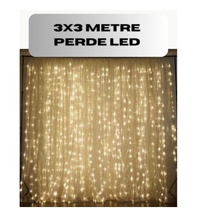 Mey İthalat® 3x3 Perde LED Işık Şelale Model Özel Gün Dekoratif Aydınlatma