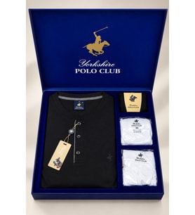 Polo Club Erkek Damat Uzun Kol Pijama Takım Atlet Boxer Çorap Kutulu Set