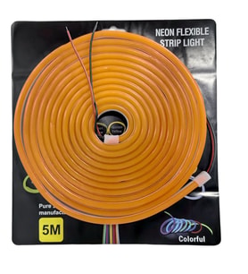 Neon şerit led 24v 8x16 mm 5 metre kesilebilir bağlantı aparatlı turuncu  / LAAM436