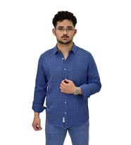 Erkek Spor Silim Fit Uzun Kol Gömlek G5005 BGL-ST04494 (Mavi)