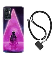 Infınix Hot 12 Kılıf Resimli Boyun Askılı İpli Desenli Silikon Series Astro Purple2 1907