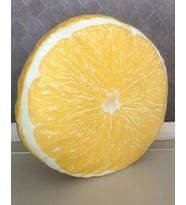 Sarı Limon Desenli Dekoratif Çok Amaçlı Yer Bahçe Balkon Kamp Minderi Çapı 65 Cm