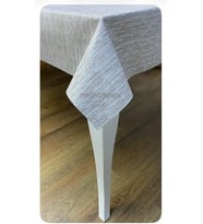 elyaf astarlı örgü kumaş görünümlü kaymaz silinebilir pvc muşamba masa örtüsü Kahverengi 100 x 140