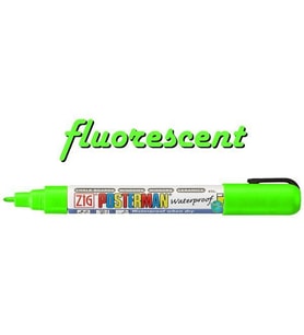 Zig Posterman Waterproof Boyama Markeri Fine Uç 1 mm FLUO. GREEN 