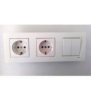 Viko Karre Beyaz 3lü Set Komitatör (ikili Anahtar) , Topraklı Priz ,topraklı Priz