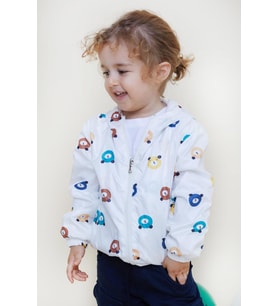 Breeze Girls & Boys Erkek Çocuk Yağmurluk Sevimli Ayıcık Desenli 1-5 Yaş, Beyaz