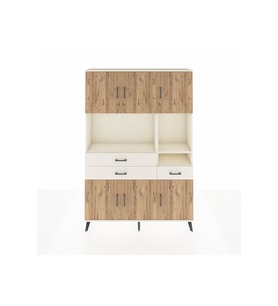 Arges Dolap 9 Raflı 3 Çekmeceli 6 Kapaklı 132x30x195 Aytaşı-Çam/Aytaşı