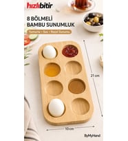 ByMyHand Bambu Doğal Ahşap 8'li Bölmeli Yumurtalık Reçellik ve Sosluk 8'li