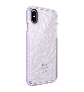 Uyumlu Model Apple iPhone XS Max 6.5 Kılıf Bumper Şeffaf Buzlu Kapak (Mor)