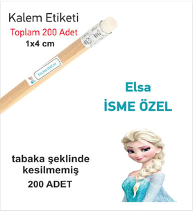 Öğrenci Etiketi Isimli Elsa Okul Kalem Etiketi Kalem Sticker 4*1 cm 290 Adet