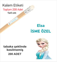 Öğrenci Etiketi Isimli Elsa Okul Kalem Etiketi Kalem Sticker 4*1 cm 290 Adet