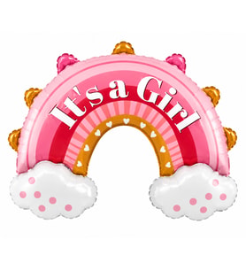 Its A Girl Pembe Gökkuşağı Folyo Balon