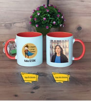 Öğretmenler Günü Hediyesi Kupa Bardak Turuncu Fotoğraflı