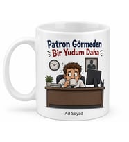 Patrona Yakalanmadan Kahve Molası Yapan Çalışan Kupa Bardak Hediye