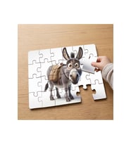 Sevimli Eşek - Donkey Tasarımlı 24 Parça Ahşap Çocuk Puzzle MPK0582