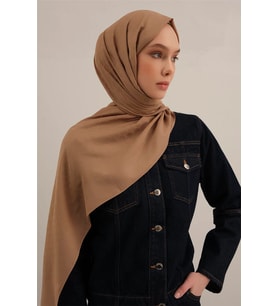Link Desen Bambu Cotton Şal 2 (Sütlü Kahve)