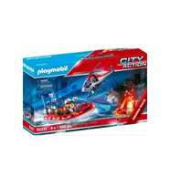 Playmobil Fire Rescue Mission 70335 itfaiye Yangın Helikopteri Botu Oyuncakları (Karışık)