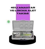 40 Parça Lokma Anahtar Seti Ayna Yüzey Karbon Çelik Dayanıklı Tamir Takımı