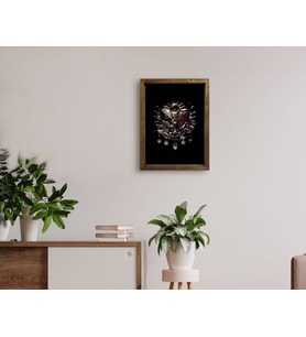 BK Home Osmanlı Arması Tasarımlı Doğal Masif Ahşap Çerçeveli Tablo 45x65cm-3