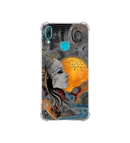 PrintiFy Huawei Y72019 ile Uyumlu Simya Serisi Mozaik Tanrıça Tasarımlı Uv Baskılı Köşe Korumalı Antişok Kılıf