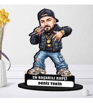 Rapçi Erkeğe Hediye Kişiye Özel Karikatürlü Biblo